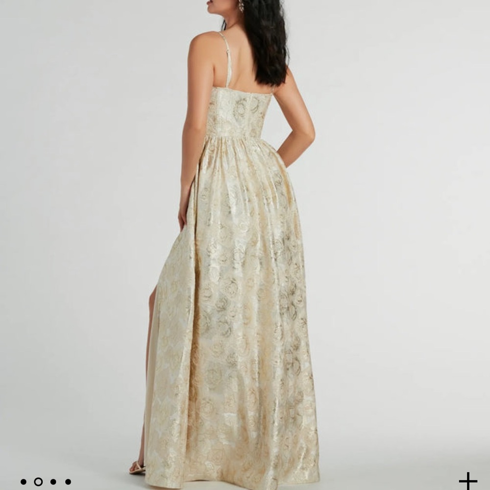 Jacquard A-Line Formal Dress